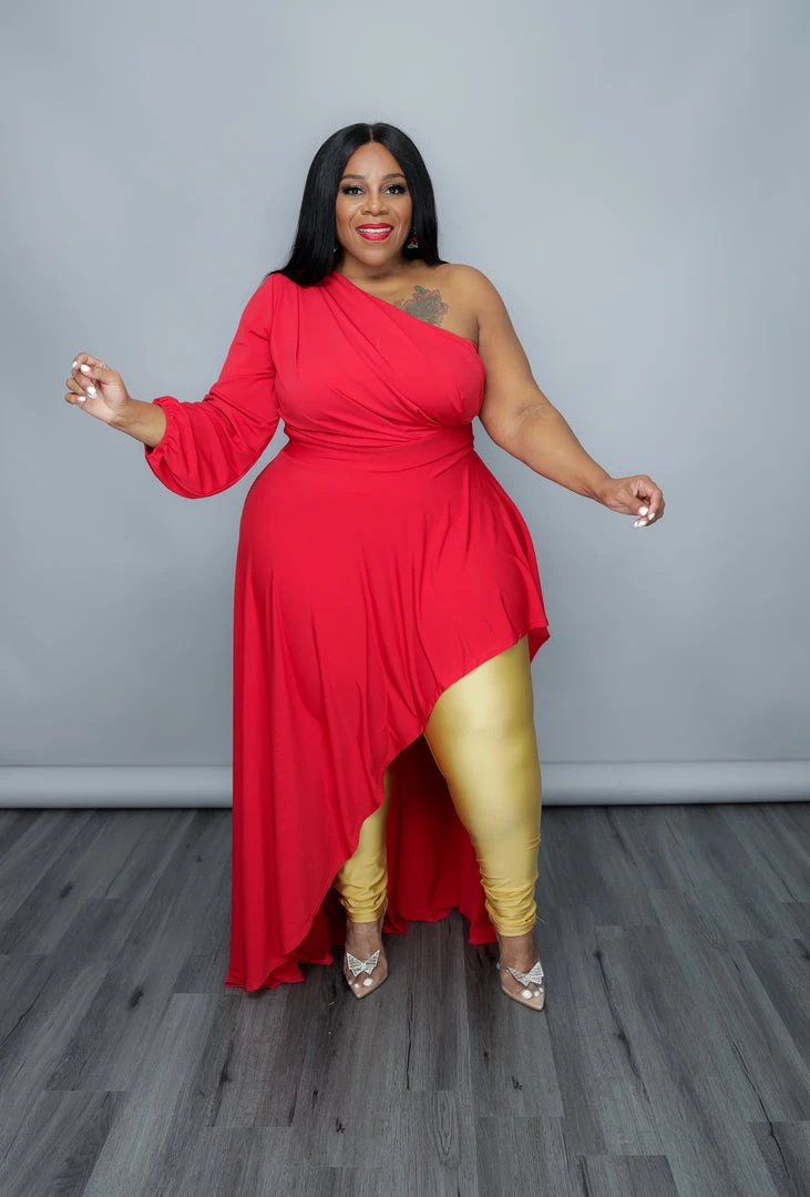 Curvaceous Boutique Red Skylar Hi Low Dress/Top DRESSES 5 Curvaceous Boutique Red Skylar Hi Low Dress/Top DRESSES
