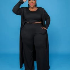 Curvaceous Boutique Black Summer Duster Set SETS