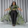 Curvaceous Boutique NEW Green Print Sheer Maxi Top 1 Curvaceous Boutique NEW Green Print Sheer Maxi Top