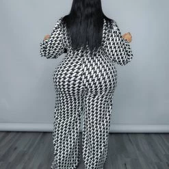 Curvaceous Boutique NEW Hot In Houndstooth Jumpsuit