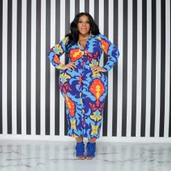 Curvaceous Boutique Poppin In Color Midi Dress NEW 6 Curvaceous Boutique Poppin In Color Midi Dress NEW