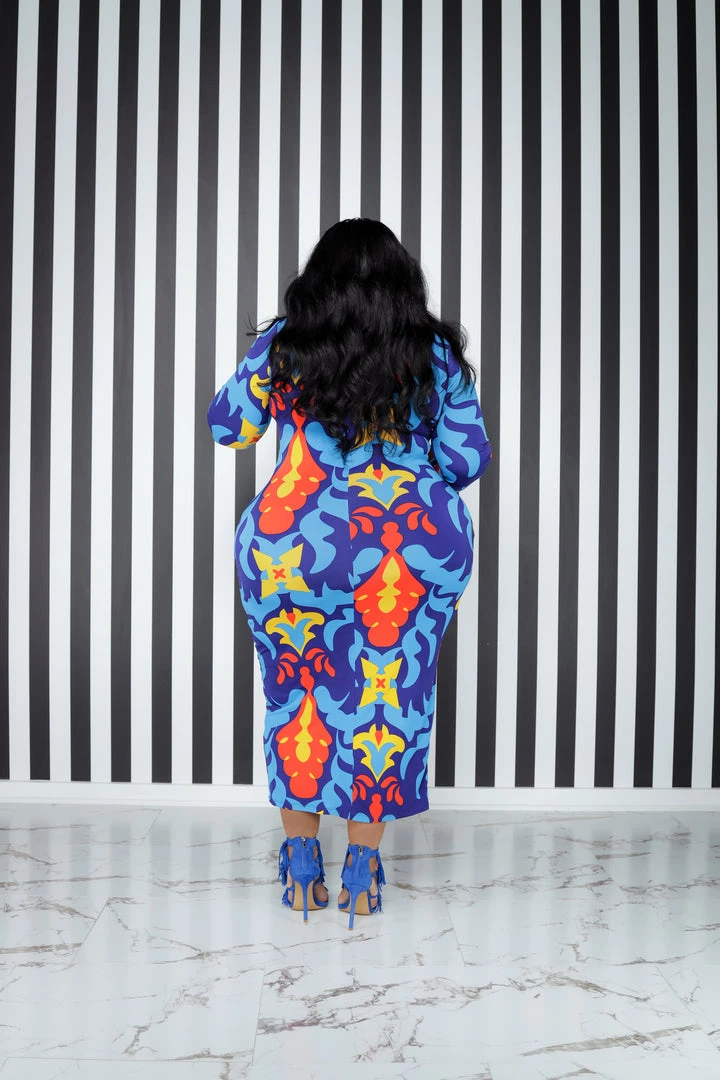 Curvaceous Boutique Poppin In Color Midi Dress NEW 5 Curvaceous Boutique Poppin In Color Midi Dress NEW