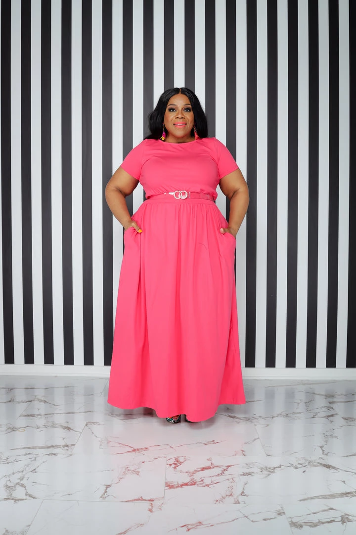 Curvaceous Boutique Pink Dare To Flare Dress NEW 4 Curvaceous Boutique Pink Dare To Flare Dress NEW