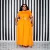 Curvaceous Boutique Orange Dare To Flare Dress