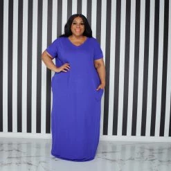 Curvaceous Boutique Royal Blue T-Shirt Dress