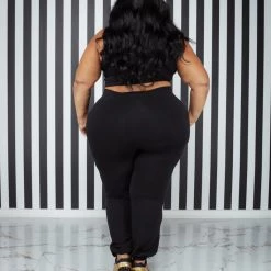 Curvaceous Boutique Black Easy Going Jogger Set