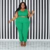 Curvaceous Boutique Green Easy Going Jogger Set