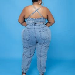 Curvaceous Boutique SETS Button Up Denim Set