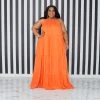 Curvaceous Boutique Orange Tiered Halter Dress DRESSES 2 Curvaceous Boutique Orange Tiered Halter Dress DRESSES