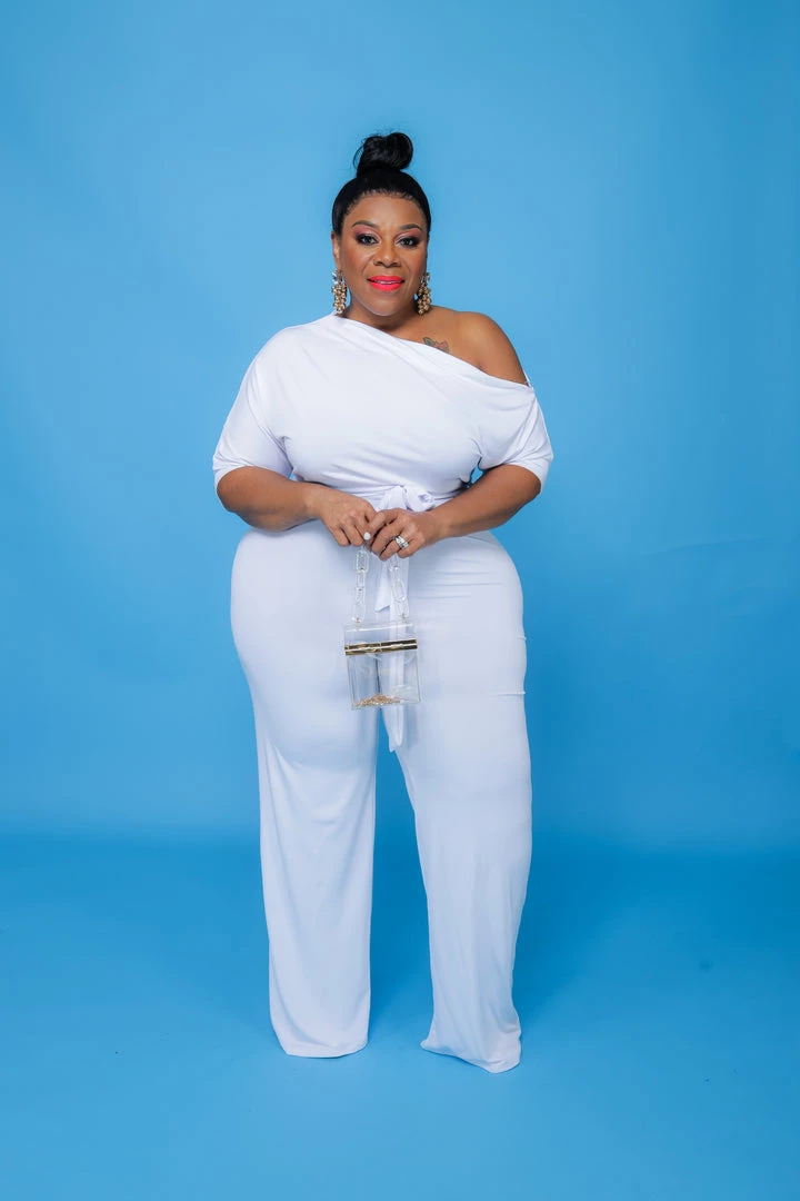 Curvaceous Boutique NEW White Dolly Off Shoulder Jumpsuit 4 Curvaceous Boutique NEW White Dolly Off Shoulder Jumpsuit