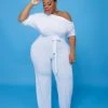 Curvaceous Boutique NEW White Dolly Off Shoulder Jumpsuit 1 Curvaceous Boutique NEW White Dolly Off Shoulder Jumpsuit