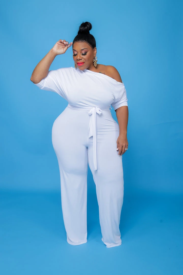 Curvaceous Boutique NEW White Dolly Off Shoulder Jumpsuit 3 Curvaceous Boutique NEW White Dolly Off Shoulder Jumpsuit