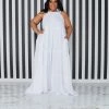 Curvaceous Boutique White Tiered Halter Dress