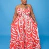 Curvaceous Boutique DRESSES Orange Chevron Maxi Dress