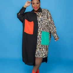 Curvaceous Boutique NEW Half Wild Tunic Dress