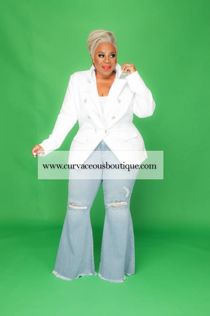 Curvaceous Boutique White Gold Button Blazer BLAZERS/VESTS/JACKETS 4 Curvaceous Boutique White Gold Button Blazer BLAZERS/VESTS/JACKETS