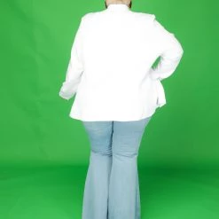 Curvaceous Boutique White Gold Button Blazer BLAZERS/VESTS/JACKETS 12 Curvaceous Boutique White Gold Button Blazer BLAZERS/VESTS/JACKETS