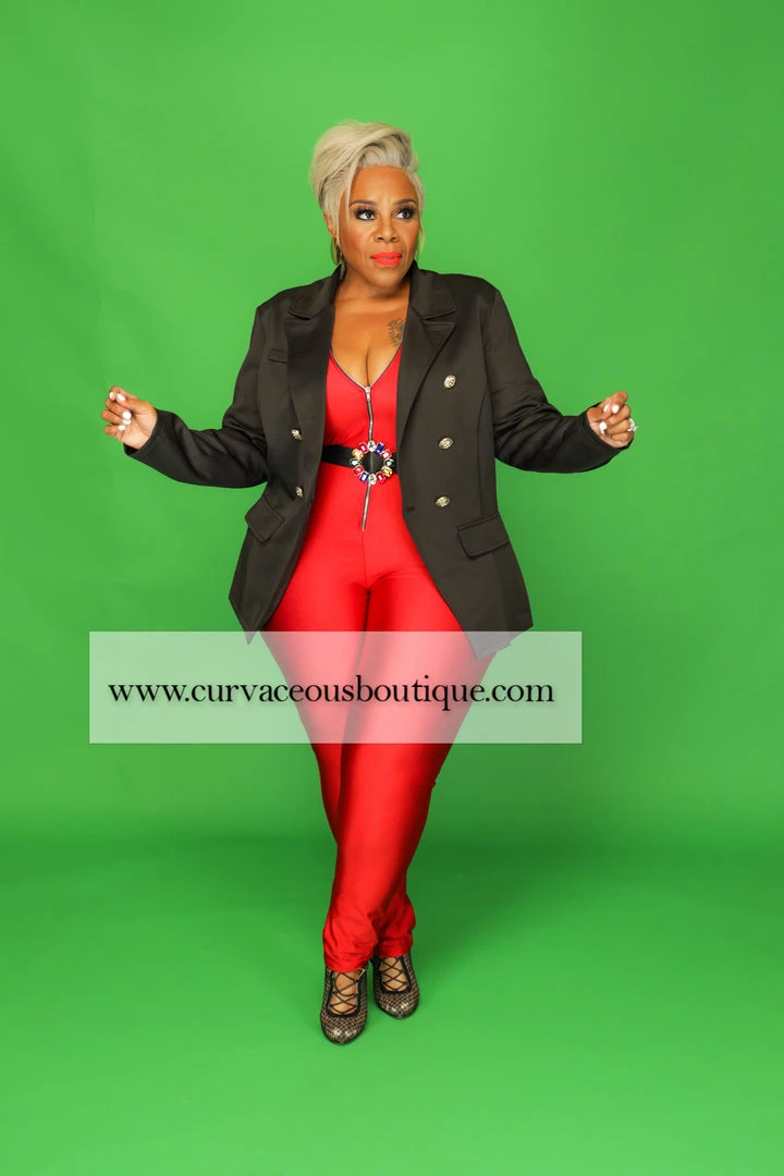 Curvaceous Boutique Black Gold Button Blazer BLAZERS/VESTS/JACKETS 3 Curvaceous Boutique Black Gold Button Blazer BLAZERS/VESTS/JACKETS