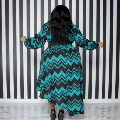 Curvaceous Boutique NEW Teal Print Logan Chiffon Dress