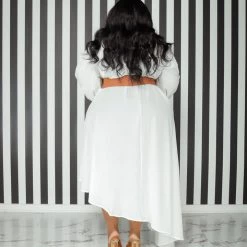 Curvaceous Boutique Off White Logan Chiffon Dress NEW