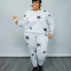 Curvaceous Boutique SETS Grey All Star Jogger Set