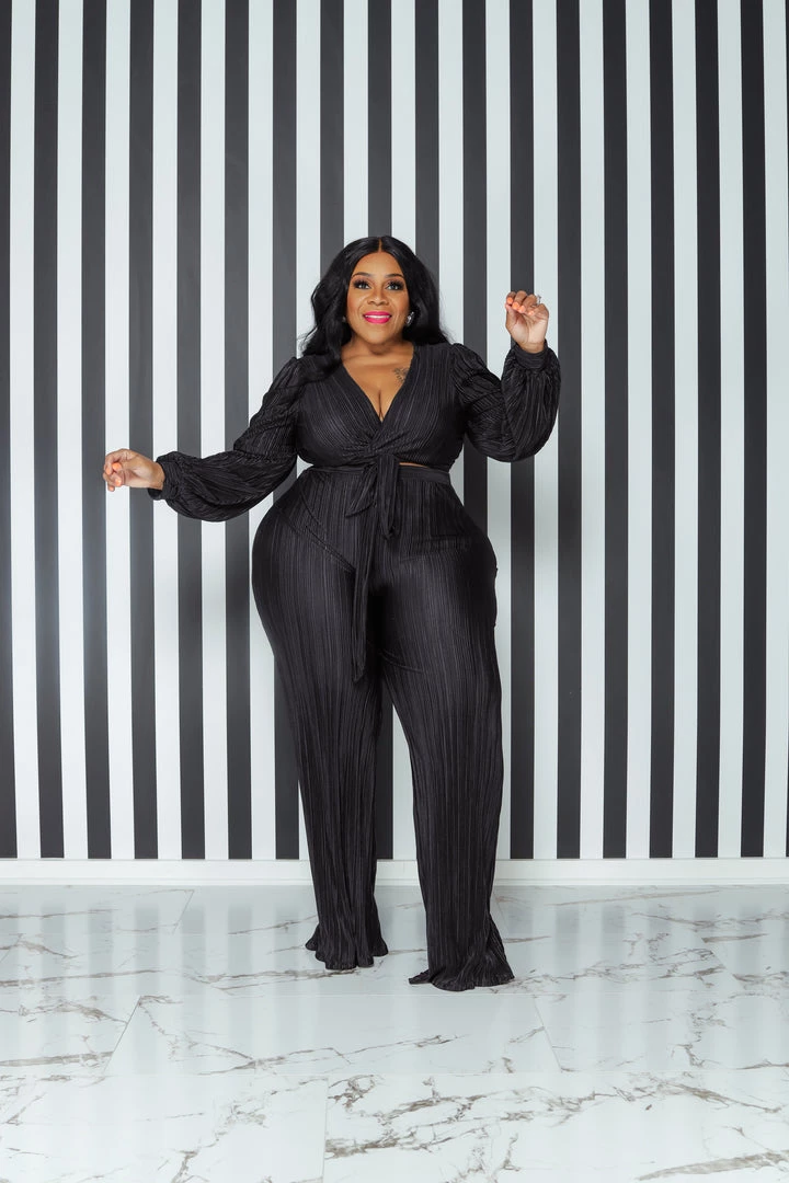 Curvaceous Boutique Black Jesse Crinkle Set NEW 3 Curvaceous Boutique Black Jesse Crinkle Set NEW