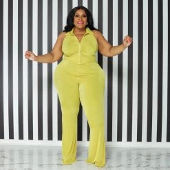 Curvaceous Boutique NEW Lime Joey Halter Set