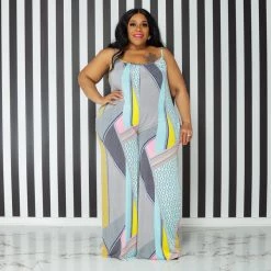 Curvaceous Boutique NEW Blue Mixon Jumpsuit