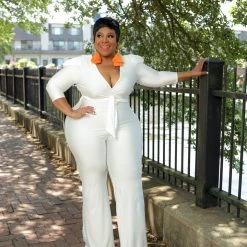 Curvaceous Boutique Off White Tori Flare Jumpsuit NEW 7 Curvaceous Boutique Off White Tori Flare Jumpsuit NEW