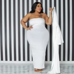 Curvaceous Boutique NEW Ivory Ribbed Tube Set 6 Curvaceous Boutique NEW Ivory Ribbed Tube Set