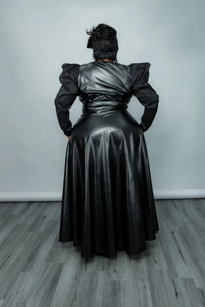 Curvaceous Boutique Black Faux Leather Maxi Skirt 4 Curvaceous Boutique Black Faux Leather Maxi Skirt