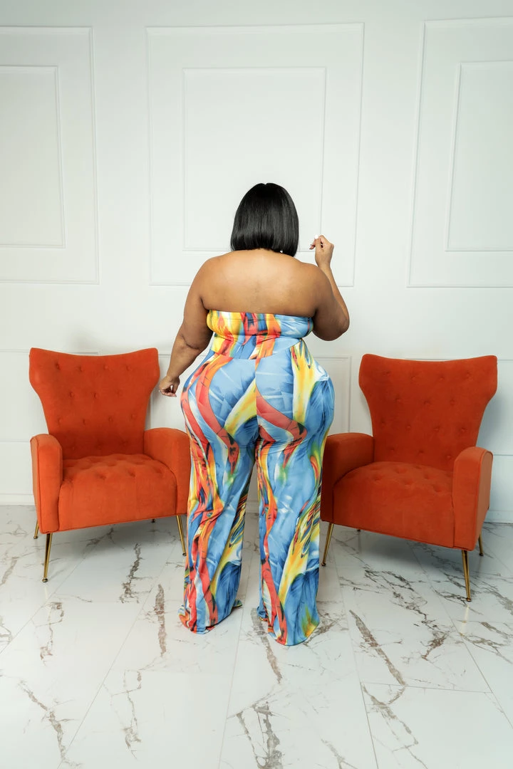 Curvaceous Boutique Jill Colorful Tube Jumpsuit NEW 5 Curvaceous Boutique Jill Colorful Tube Jumpsuit NEW
