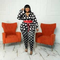 Curvaceous Boutique SETS Zuri Polka Dot Leggings Set