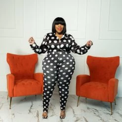 Curvaceous Boutique SETS Zuri Polka Dot Leggings Set