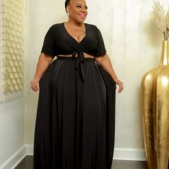 Curvaceous Boutique Black Set For Summer Skirt Set NEW