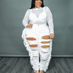 Curvaceous Boutique White Mesh Bodysuit NEW