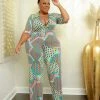 Curvaceous Boutique Aqua Spot On Jumpsuit