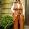 Curvaceous Boutique Cognac Vegan Leather Vest Set SETS 2 Curvaceous Boutique Cognac Vegan Leather Vest Set SETS