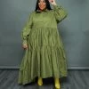 Curvaceous Boutique DRESSES Green Smock Swing Dress