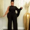 Curvaceous Boutique Black Cape Sleeve Jumpsuit NEW 2 Curvaceous Boutique Black Cape Sleeve Jumpsuit NEW