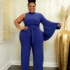 Curvaceous Boutique Royal Blue Cape Sleeve Jumpsuit 2 Curvaceous Boutique Royal Blue Cape Sleeve Jumpsuit