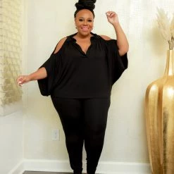 Curvaceous Boutique NEW Black Coldest Legging Set