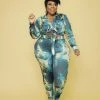 Curvaceous Boutique NEW True Teal Print Leggings Set
