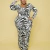 Curvaceous Boutique Beige Print Midi Dress SALE