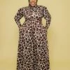 Curvaceous Boutique Chocolate Giraffe Print Pant Set SALE