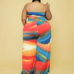 Curvaceous Boutique Color Pattern Pant Set