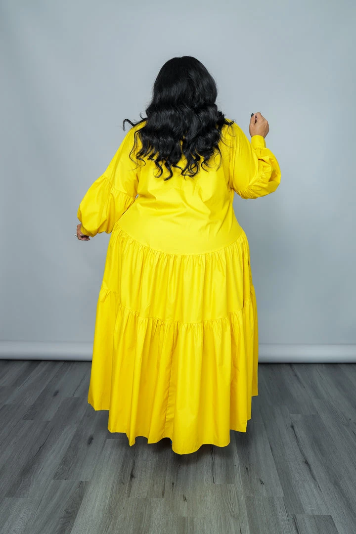 Curvaceous Boutique Yellow Smock Swing Dress DRESSES 5 Curvaceous Boutique Yellow Smock Swing Dress DRESSES