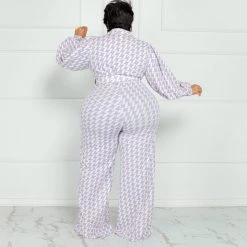 Curvaceous Boutique JUMPSUITS Purple Hot In Houndstooth Jumpsuit