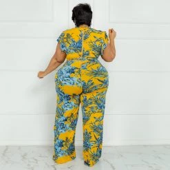 Curvaceous Boutique NEW Yellow Tropical Vibes Jumpsuit 5 Curvaceous Boutique NEW Yellow Tropical Vibes Jumpsuit