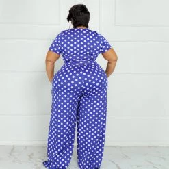 Curvaceous Boutique ROYAL BLUE POLKA DOT TIED SET